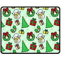 Colorful Funny Christmas Pattern Cartoon Double Sided Fleece Blanket (medium)  by Vaneshart