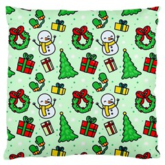 Colorful Funny Christmas Pattern Cartoon Large Flano Cushion Case (one Side) by Vaneshart