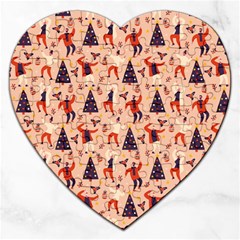 Funny Christmas Pattern Jigsaw Puzzle (heart) by Vaneshart