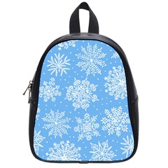 Hand Drawn Snowflakes Seamless Pattern School Bag (small) by Vaneshart