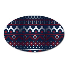 Christmas Concept With Knitted Pattern Oval Magnet by Vaneshart