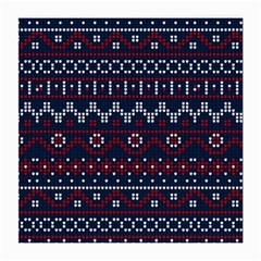 Christmas Concept With Knitted Pattern Medium Glasses Cloth (2 Sides) by Vaneshart