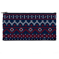 Christmas Concept With Knitted Pattern Pencil Cases by Vaneshart