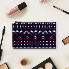 Christmas Concept With Knitted Pattern Cosmetic Bag (small) by Vaneshart