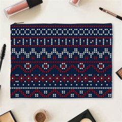 Christmas Concept With Knitted Pattern Cosmetic Bag (xl) by Vaneshart