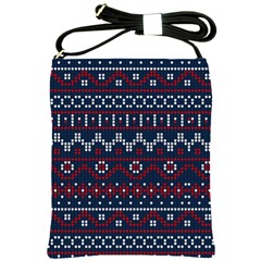 Christmas Concept With Knitted Pattern Shoulder Sling Bag by Vaneshart