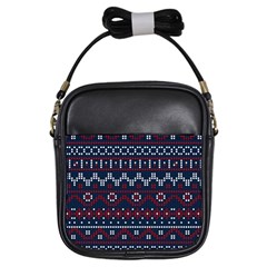 Christmas Concept With Knitted Pattern Girls Sling Bag by Vaneshart