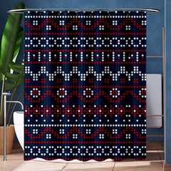 Christmas Concept With Knitted Pattern Shower Curtain 60  X 72  (medium)  by Vaneshart