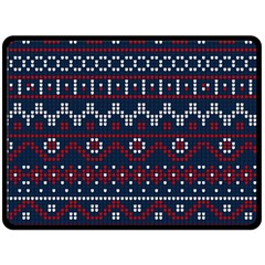 Christmas Concept With Knitted Pattern Double Sided Fleece Blanket (large)  by Vaneshart