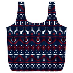 Christmas Concept With Knitted Pattern Full Print Recycle Bag (xl) by Vaneshart