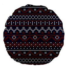 Christmas Concept With Knitted Pattern Large 18  Premium Flano Round Cushions by Vaneshart