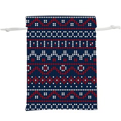 Christmas Concept With Knitted Pattern  Lightweight Drawstring Pouch (xl) by Vaneshart