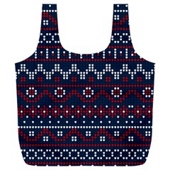 Christmas Concept With Knitted Pattern Full Print Recycle Bag (xxl) by Vaneshart