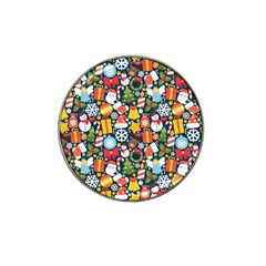 Colorful Pattern With Decorative Christmas Elements Hat Clip Ball Marker by Vaneshart