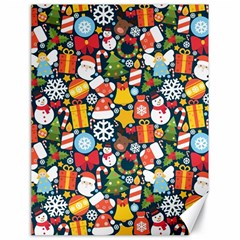 Colorful Pattern With Decorative Christmas Elements Canvas 18  X 24  by Vaneshart