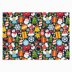 Colorful Pattern With Decorative Christmas Elements Large Glasses Cloth by Vaneshart