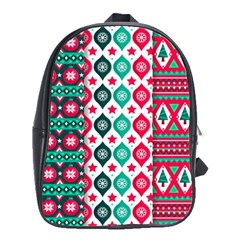 Flat Design Christmas Pattern Collection School Bag (large) by Vaneshart