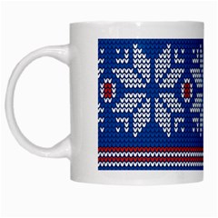 Beautiful Knitted Christmas Pattern White Mugs by Vaneshart