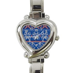 Beautiful Knitted Christmas Pattern Heart Italian Charm Watch by Vaneshart