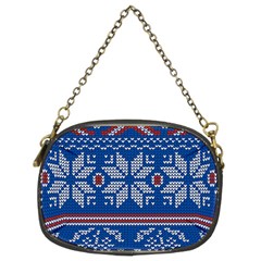 Beautiful Knitted Christmas Pattern Chain Purse (two Sides) by Vaneshart