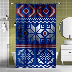 Beautiful Knitted Christmas Pattern Shower Curtain 48  X 72  (small)  by Vaneshart