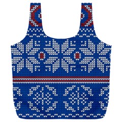 Beautiful Knitted Christmas Pattern Full Print Recycle Bag (xxl) by Vaneshart