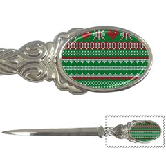 Knitted Christmas Pattern Green Red Letter Opener