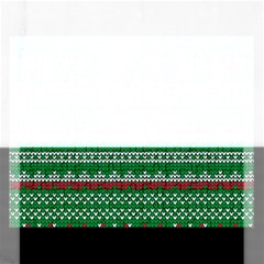 Knitted Christmas Pattern Green Red Rectangular Jigsaw Puzzl by Vaneshart