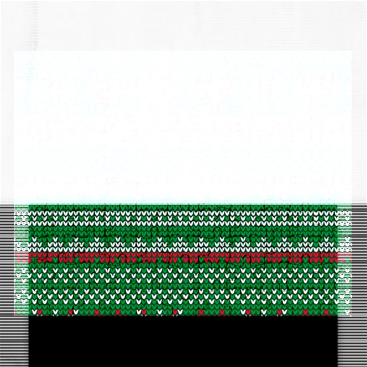 Knitted Christmas Pattern Green Red Rectangular Jigsaw Puzzl