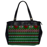 Knitted Christmas Pattern Green Red Oversize Office Handbag Front