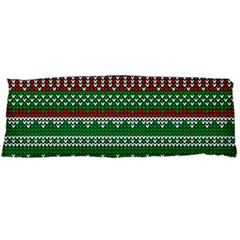 Knitted Christmas Pattern Green Red Body Pillow Case (dakimakura) by Vaneshart