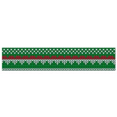 Knitted Christmas Pattern Green Red Small Flano Scarf