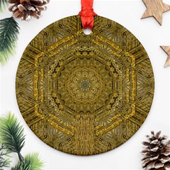 Golden Star And Starfall In The Sacred Starshine Ornament (round) by pepitasart