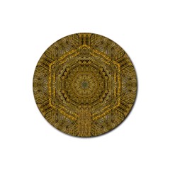 Golden Star And Starfall In The Sacred Starshine Rubber Coaster (Round) 