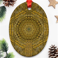 Golden Star And Starfall In The Sacred Starshine Oval Ornament (two Sides) by pepitasart