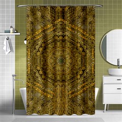 Golden Star And Starfall In The Sacred Starshine Shower Curtain 48  x 72  (Small) 