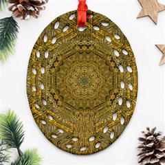 Golden Star And Starfall In The Sacred Starshine Ornament (Oval Filigree)