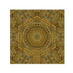 Golden Star And Starfall In The Sacred Starshine Small Satin Scarf (square) by pepitasart