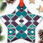 Teal and Plum Geometric Pattern Ornament (Star) Front