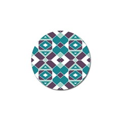 Teal And Plum Geometric Pattern Golf Ball Marker (10 Pack) by mccallacoulture