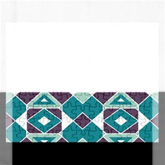 Teal And Plum Geometric Pattern Rectangular Jigsaw Puzzl by mccallacoulture