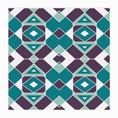 Teal And Plum Geometric Pattern Medium Glasses Cloth (2 Sides) by mccallacoulture