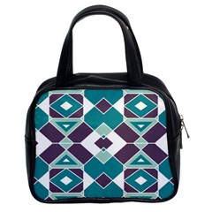 Teal And Plum Geometric Pattern Classic Handbag (two Sides) by mccallacoulture