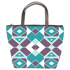 Teal And Plum Geometric Pattern Bucket Bag by mccallacoulture