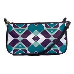 Teal And Plum Geometric Pattern Shoulder Clutch Bag by mccallacoulture