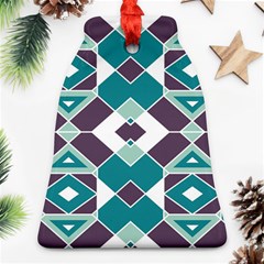 Teal And Plum Geometric Pattern Ornament (bell)