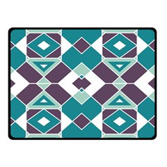 Teal And Plum Geometric Pattern Double Sided Fleece Blanket (small)  by mccallacoulture