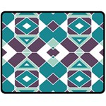 Teal and Plum Geometric Pattern Double Sided Fleece Blanket (Medium)  58.8 x47.4  Blanket Front