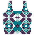 Teal and Plum Geometric Pattern Full Print Recycle Bag (XL) Front