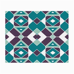 Teal And Plum Geometric Pattern Small Glasses Cloth by mccallacoulture